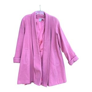 Spiegel Vintage Vibrant Pink Women's Wool Blend Cape Coat SZ 10